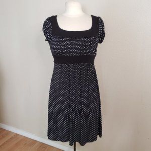 Young Ladies Teen Size Large Black And White Polka Dot Dress.